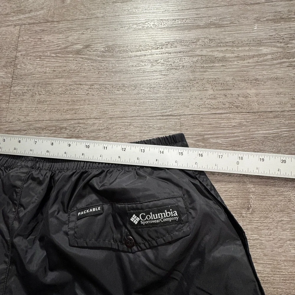 Vintage Columbia Pants Mens Large Black Packable Rain Wind 31x32 Waterproof